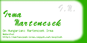 irma martencsek business card